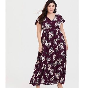 Torrid Burgundy Floral Maxi Dress